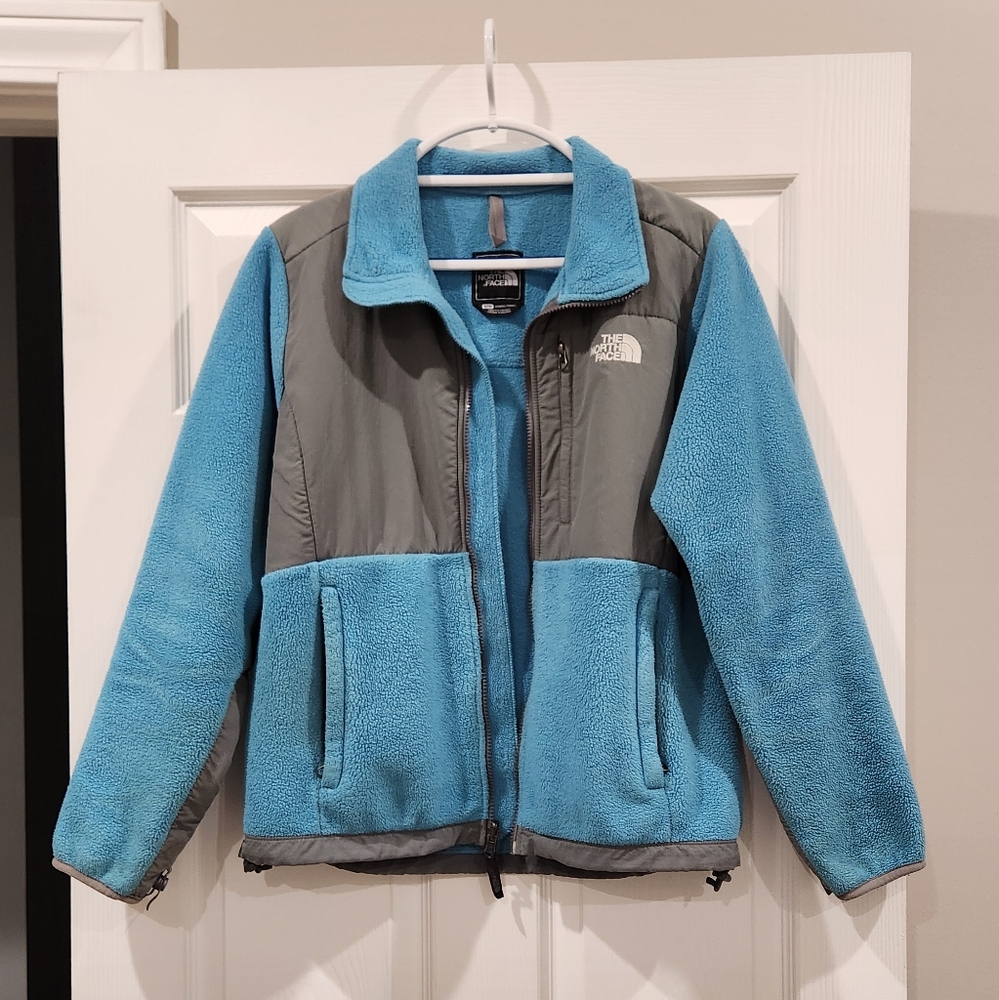 The North Face Gray and Blue Fleece Jacket Size M